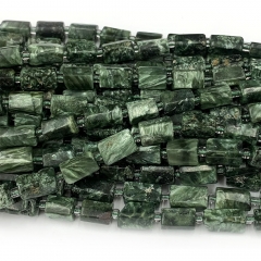 Natural Genuine Green Seraphinite Nugget Free Form Column Loose Smooth Necklace Bracelet Jewelry Beads 08350
