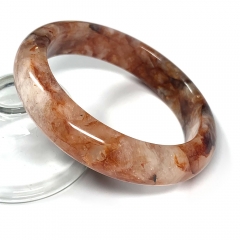 Real Genuine Natural Clear Red Quartz Himalaya Crystal Bangles Bracelet Bangle 57mm 2.24inch 08405