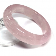 Real Genuine Natural Clear Rose Quartz Pink Crystal Bangles Bracelet Bangle 57mm 2.25 inch 08395