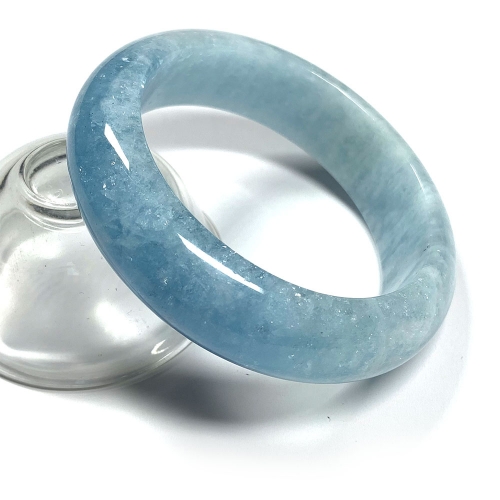 Real Genuine Natural Clear Blue Aquamarine Bangles Bracelet Bangle 54mm 2.11inch 08380