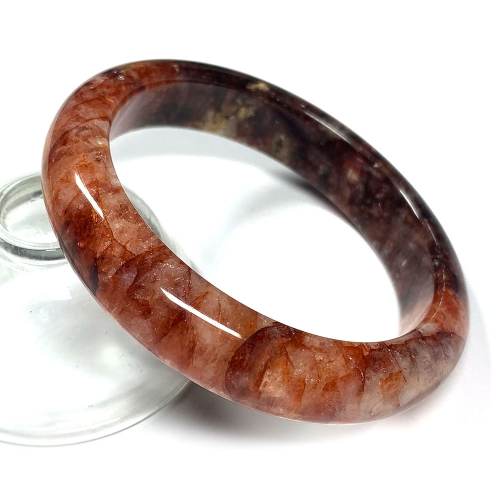 Real Genuine Natural Clear Red Quartz Himalaya Crystal Bangles Bracelet Bangle 57mm 2.26inch 08404