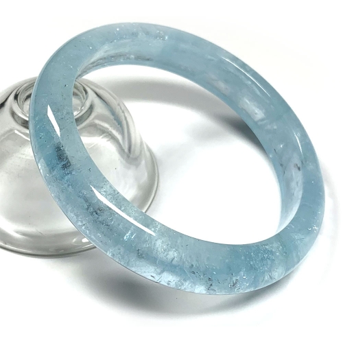 Real Genuine Natural Clear Blue Aquamarine Bangles Bracelet Bangle 58mm 2.28inch 08375