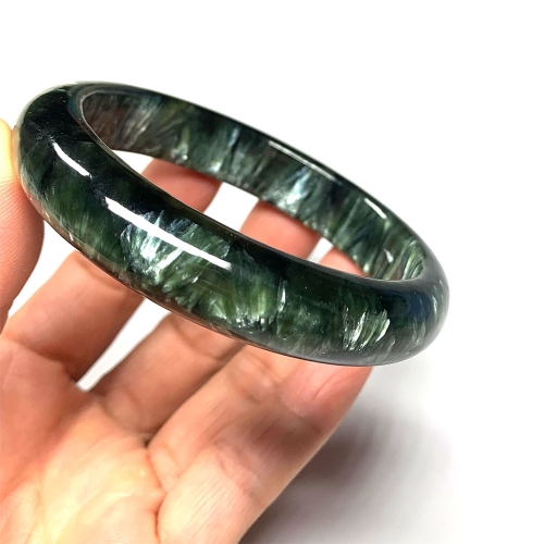 Real Genuine Natural Green Seraphinite Bangles Bracelet Bangle 61mm 2.41nch 08385