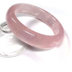 Real Genuine Natural Clear Rose Quartz Pink Crystal Bangles Bracelet Bangle 60mm 2.34 inch 08392