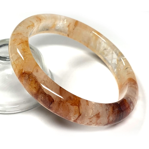 Real Genuine Natural Clear Red Quartz Himalaya Crystal Bangles Bracelet Bangle 61mm 2.4 inch 08407