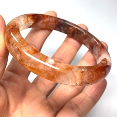 Real Genuine Natural Clear Red Quartz Himalaya Crystal Bangles Bracelet Bangle 61mm 2.39inch 08402