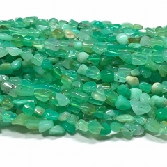 High Quality Natural Genuine Green Chrysoprase Nugget Free Form Fillet Irregular Pebble Loose Beads 15.5“ 08412