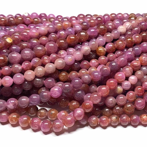 Natural Genuine Red Ruby Round Loose Gemstone Stone Beads Jewelry Design Necklace Bracelets 08413