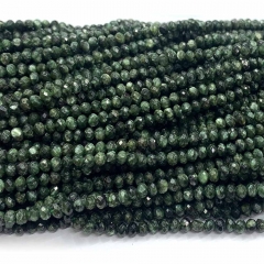 High Quality Veemake Natural Genuine Gemstones Green Seraphinite Rondelle Faceted Small Making Necklaces Bracelets Jewelry Beads 08409