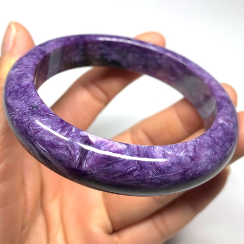 Real Genuine Natural Purple Charoite Bangles Bracelet Bangle 60mm 2.35" 08422