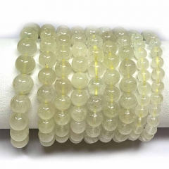Natural Genuine Clear Yellow Libyan Meteorite Bracelet Bracelets Round Loose Beads 08426