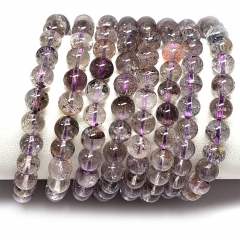 High Quality Natural Genuine Super Seven Super 7 Rosite Muscovite スーパー7 Goethite Melody Stone Bracelet Bracelets Round Beads 08436