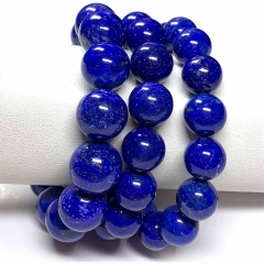 Veemake High Quality Natural Genuine Blue Lapis Lazuli  Bracelet Necklace Round Loose Beads 08443