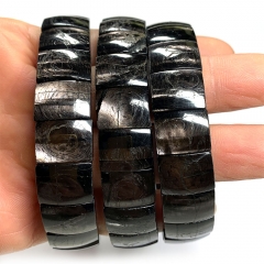 Natural Genuine Black Hypersthene Bracelet Bracelets Flat Rectangle beads 08465