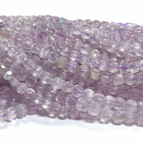 High Good Quality Natural Genuine Clear Purple Kunzite Nugget Free Form Fillet Irregular Pebble Loose Beads 08482