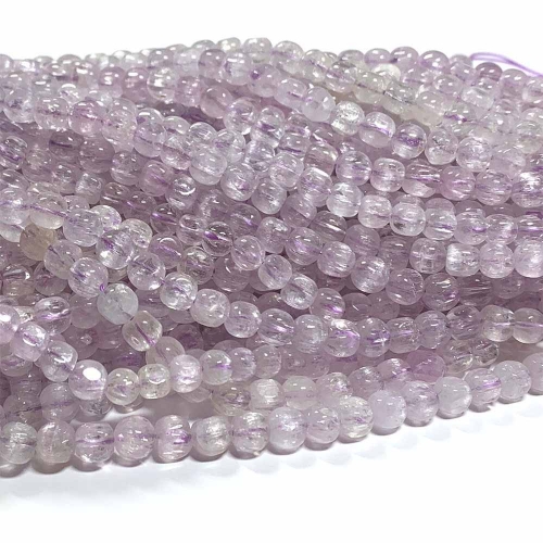 High Good Quality Natural Genuine Clear Purple Kunzite Nugget Free Form Fillet Irregular Pebble Loose Beads 08483