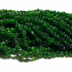 Natural Genuine Dark Green Chrome Diopside Nugget Free Form Fillet Irregular Pebble Loose Beads 15.5“ 08490