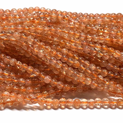 AAA Quality Natural Genuine Orange Gold Oligoclase Sanidine Sunstone Round Loose Beads 4mm 15.5" 08498