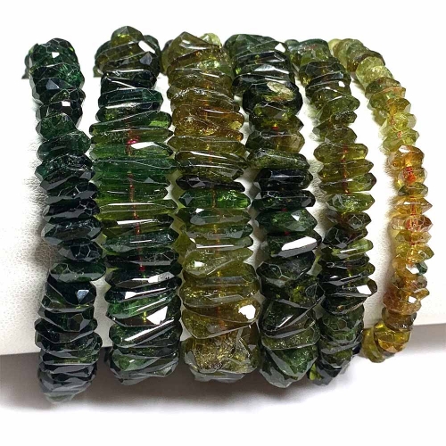 High Quality Natural Genuine Pink Tourmaline Multi-color Bracelet Bracelets Nugget Hand Cut Loose beads 08466