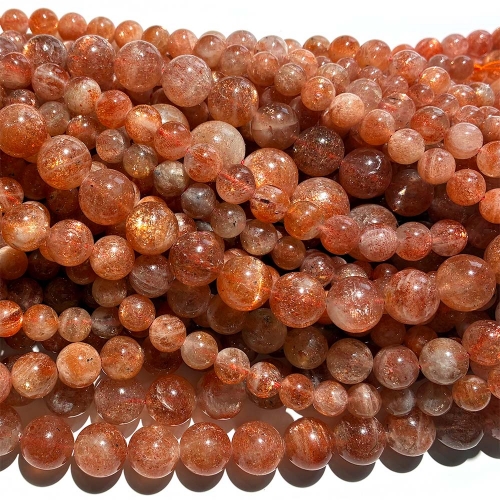 Natural Genuine Orange Gold Oligoclase Sanidine Sunstone Round Loose Beads 4mm 15.5" 08508