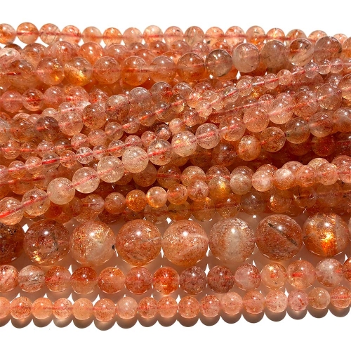 Natural Genuine Orange Gold Oligoclase Sanidine Sunstone Round Loose Beads 4mm 15.5" 08514