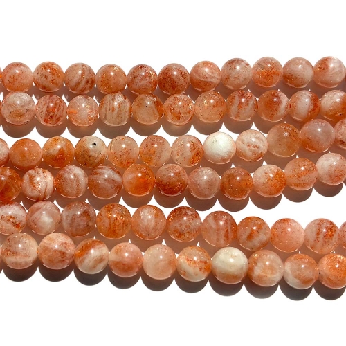 Natural Genuine Orange Gold Oligoclase Sanidine Sunstone Round Loose Beads 4mm 15.5" 08512