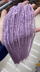 15.5 " Veemake Natural Genuine Purple Kunzite  Faceted Rondelle Bracelets Jewelry Loose beads 08802