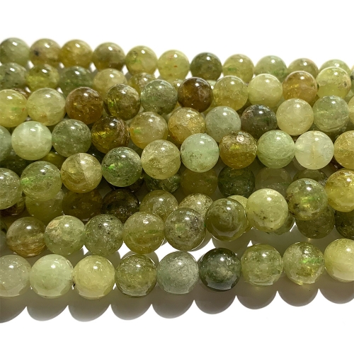 Discount Wholesale Natural Genuine Green Garnet Tsavorite Round Loose Stone Beads 4mm-10mm Fit Jewelry 16" 08593