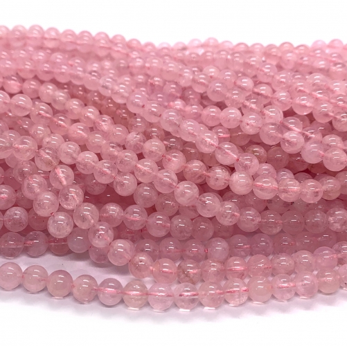 AAA High Quality Genuine Natural Pink Aquamarine Beryl Morganite Round Loose Gemstone Jewelry Design Beads 4-12mm 16" 08599