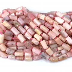 Natural Genuine Peru Pink Opal Nugget Free Form Column Loose Smooth Necklace Bracelet Jewelry Beads 08604
