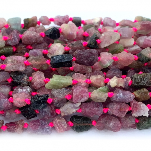 Natural Genuine Raw Mineral Pink Tourmaline Nugget Free Form Loose Rough Matte Faceted Necklace Bracelet Jewelry Beads 08597