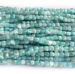 High Good Quality Natural Genuine Blue Larimar Grand Nugget Free Form Fillet Irregular Pebble Cube Beads 08611