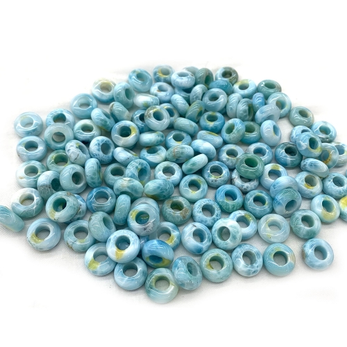 High Good Quality Natural Genuine Blue Larimar Annulus Circular Beads 08612-2