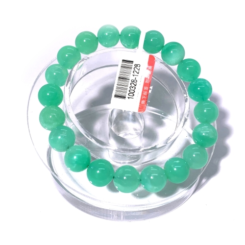 Valentines Gift Natural Genuine Green Chrysoprase Stretch Bracelet Round Beads 9.6mm 100328