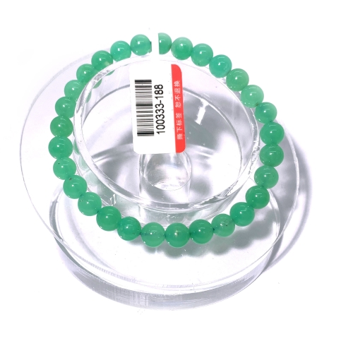 Valentines Gift Natural Genuine Green Chrysoprase Stretch Bracelet Round Beads 6mm 100333