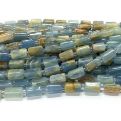 Natural Genuine Clear Blue Calcite  Crystal Nugget Free Form Column Loose Smooth Necklace Bracelet Jewelry Beads 08620