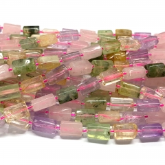 Natural Genuine Clear Citrine Prehnite Amethyst Rose Quartz Crystal Nugget Free Form Column Loose Smooth Necklace Bracelet Jewelry Beads 08625