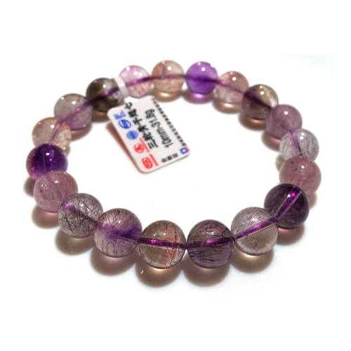 10mm Natural Genuine Purple Red Pink Super Seven Super 7 Rosite Muscovite スーパー7 Melody Stone Bracelet Bracelets Round Beads 250519