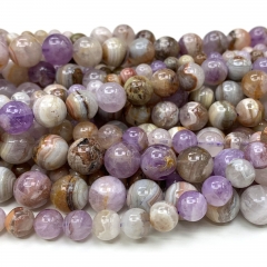 Natural Genuine Lace Agate Amethyst Round Loose Jewelry Beads 4mm- 12mm  08629