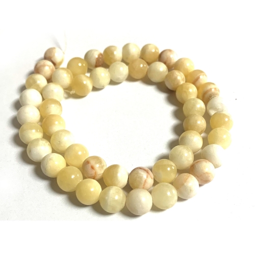 Wholesale Natural Genuine Yellow Honey Jade Necklaces Bracelets Round Loose Beads 08646-4
