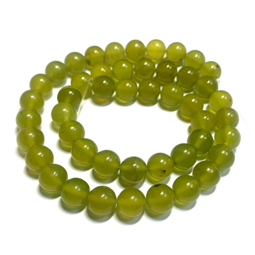 Wholesale Natural Genuine Yellow Olive Jade Necklaces Bracelets Round Loose Beads 08642-3