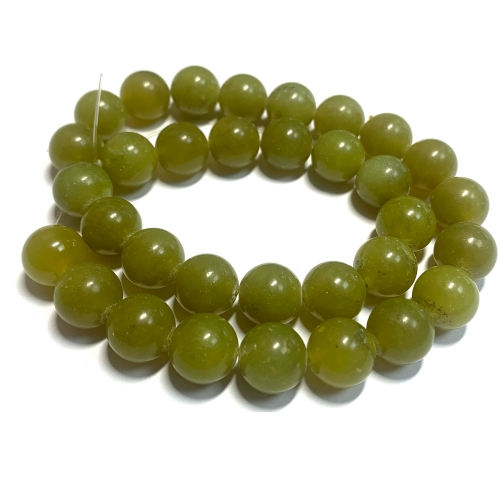 Wholesale Natural Genuine Yellow Olive Jade Necklaces Bracelets Round Loose Beads 08642-4