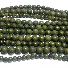 Natural Genuine Green Chlorite Jewelry Gemstones Round Loose Beads 15.5" 086389