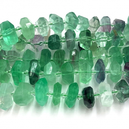 Natural Genuine Raw Mineral Green Fluorite Nugget Free Form Loose Hand Cut Faceted Necklace Bracelet Jewelry Big Beads 08649