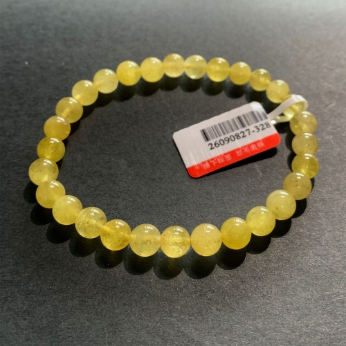 6.5mm Natural Genuine Yellow Danburite Danbury Bracelet Bracelets Round Beads 26090827