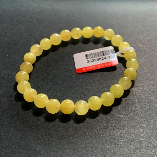 7mm Natural Genuine Yellow Danburite Danbury Bracelet Bracelets Round Beads 26090824
