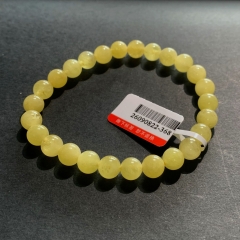 7mm Natural Genuine Yellow Danburite Danbury Bracelet Bracelets Round Beads 26090822