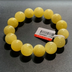 13.5mm Natural Genuine Yellow Danburite Danbury Bracelet Bracelets Round Beads 26090801