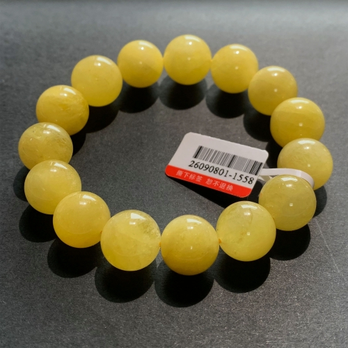 13.5mm Natural Genuine Yellow Danburite Danbury Bracelet Bracelets Round Beads 26090801