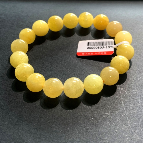 11mm Natural Genuine Yellow Danburite Danbury Bracelet Bracelets Round Beads 26090805